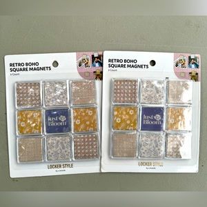 Retro BOHO Square Magnets- 2 pack